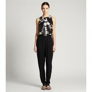 Gypsy 05 Black & Gray Tie Dye Split Back Jumpsuit Whimsigoth Fairy Grunge Sz S